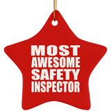 Most Awesome Safety Inspector - Star Ornament
