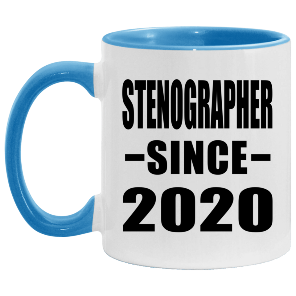 Stenographer Since 2020 - 11oz Accent Mug Blue