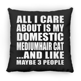 All I Care About Is My Domestic Mediumhair Cat - Throw Pillow Black