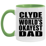 Clyde World's Okayest Dad - 11oz Accent Mug Green