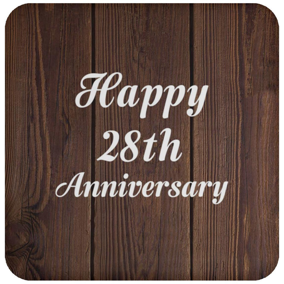 Happy 28th Anniversary - Drink Coaster D