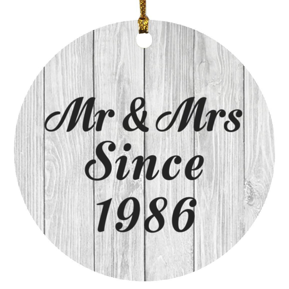 38th Anniversary Mr & Mrs Since 1986 - Circle Ornament F
