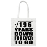 14th Anniversary Square Root of 196 Years Down Forever To Go - Tote Bag White