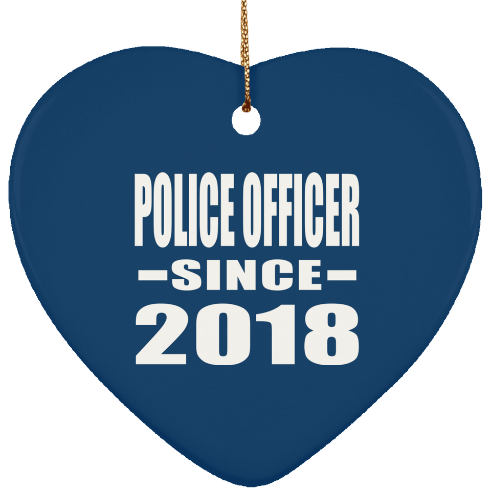 Police Officer Since 2018 - Heart Ornament