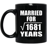 41st Anniversary Married For Square Root of 1681 Years - 11oz Coffee Mug Black