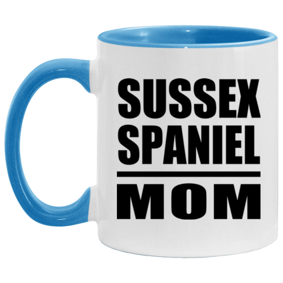 Sussex Spaniel Mom - 11oz Accent Mug Blue