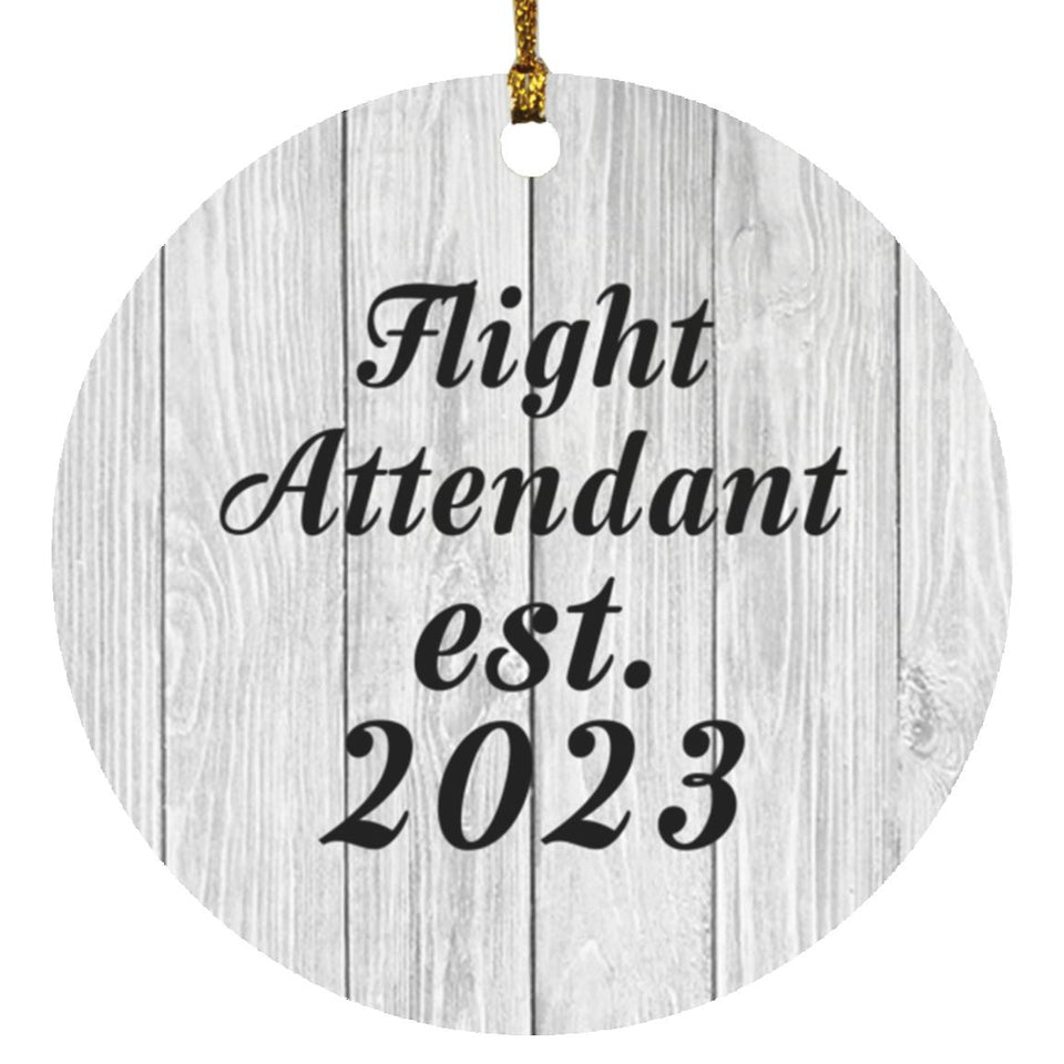 Flight Attendant Established Est. 2023 - Circle Ornament F