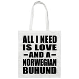 All I Need Is Love And A Norwegian Buhund - Tote Bag White