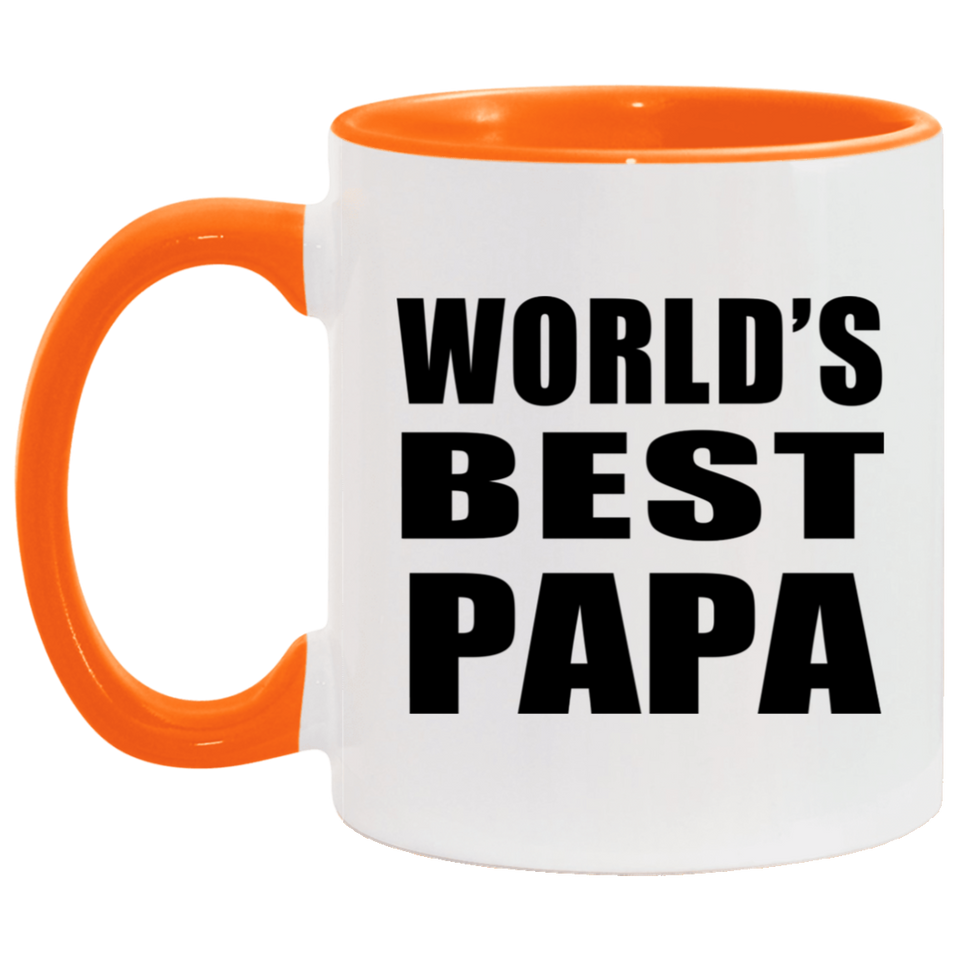 World's Best Papa - 11oz Accent Mug Orange