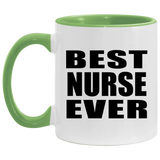Best Nurse Ever - 11oz Accent Mug Green