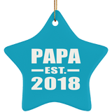 Papa Established EST. 2018 - Star Ornament
