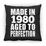 44th Birthday Made In 1980 Aged to Perfection - Throw Pillow Black