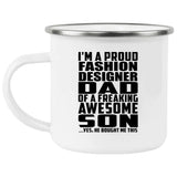 Proud Fashion Designer Dad Of Awesome Son - 12oz Camping Mug