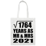42nd Anniversary Square Root of 1764 Years As Mr & Mrs 2021 - Tote Bag White