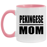 Pekingese Mom - 11oz Accent Mug Pink