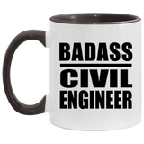 Badass Civil Engineer - 11oz Accent Mug Black