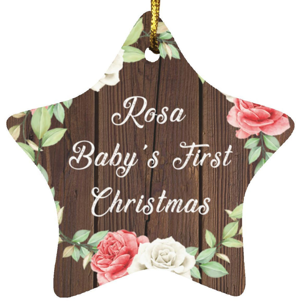 Rosa Baby's First Christmas - Star Ornament A