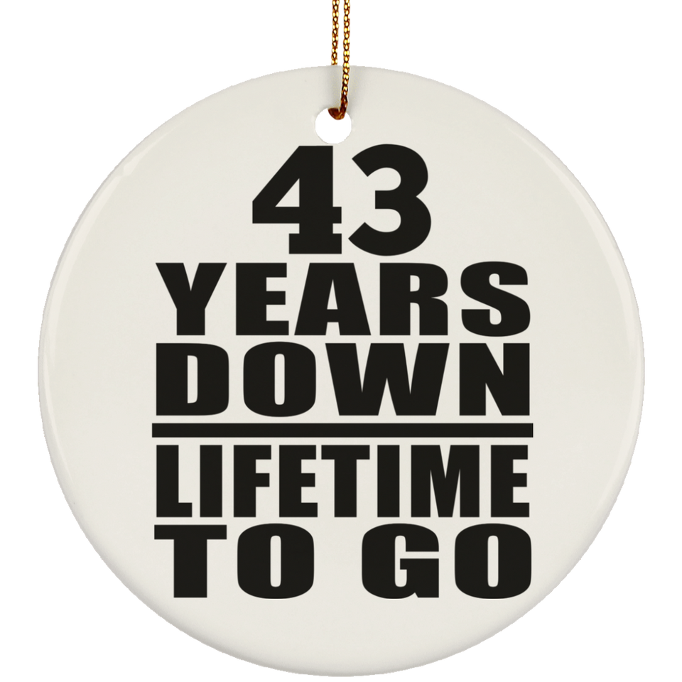 43rd Anniversary 43 Years Down Lifetime To Go - Circle Ornament