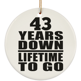 43rd Anniversary 43 Years Down Lifetime To Go - Circle Ornament