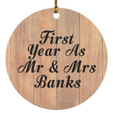 First Year As Mr & Mrs Banks - Circle Ornament C
