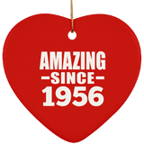 68th Birthday Amazing Since 1956 - Heart Ornament