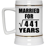 21st Anniversary Married For Square Root of 441 Years - Beer Stein