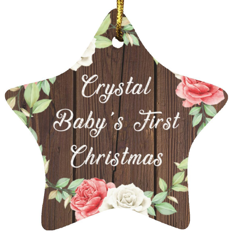 Crystal Baby's First Christmas - Star Ornament A