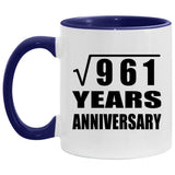 31st Anniversary Square Root of 961 Years Anniversary - 11oz Accent Mug Purple