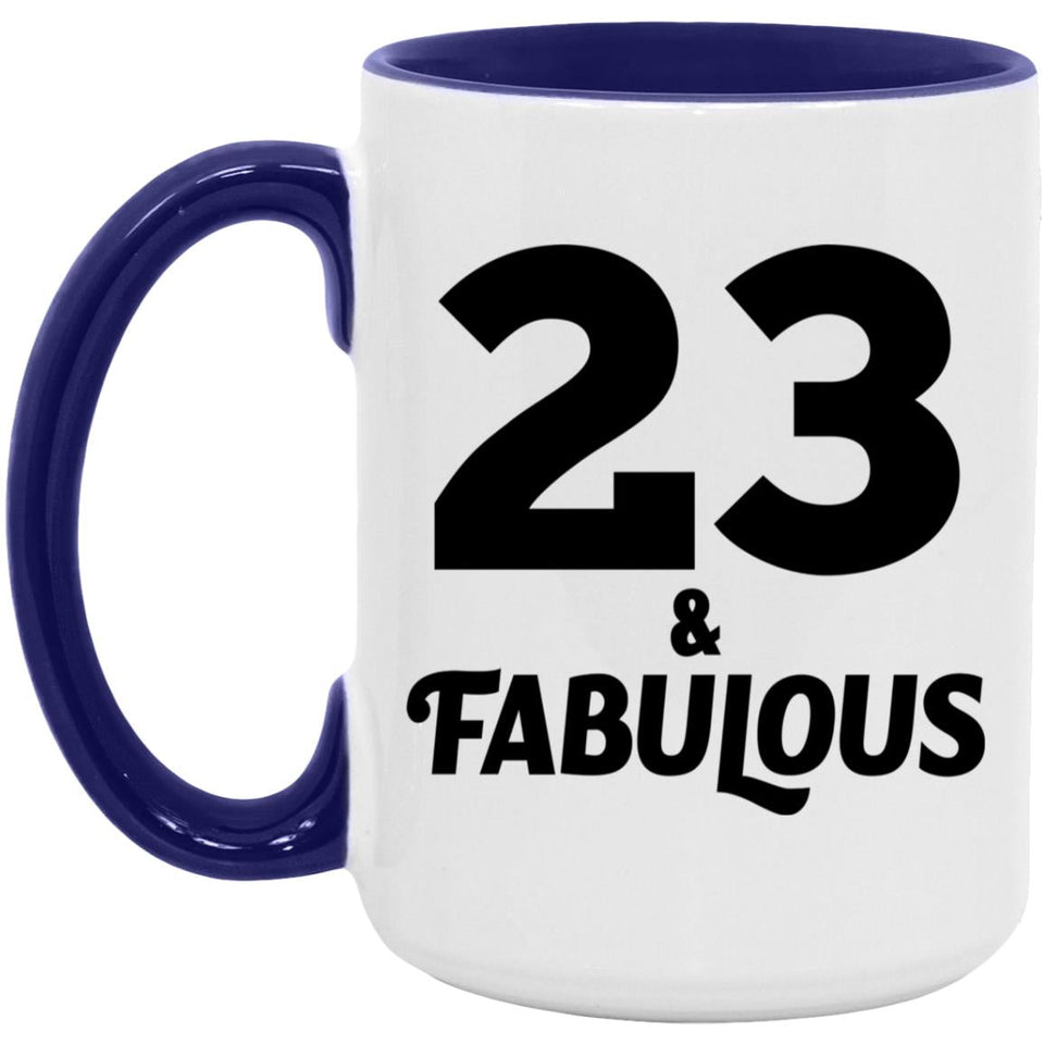 23rd Birthday 23 & Fabulous - 15oz Accent Mug Purple