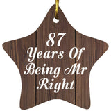 87th Anniversary 87 Years Of Being Mr Right - Star Ornament D