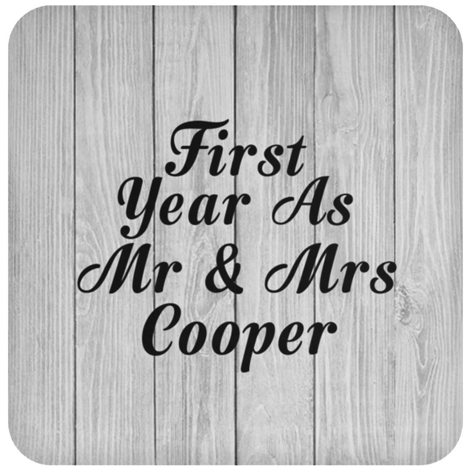 First Year As Mr & Mrs Cooper - Drink Coaster F