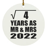 2nd Anniversary Square Root of 4 Years As Mr & Mrs 2022 - Circle Ornament
