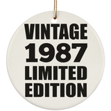 37th Birthday Vintage 1987 Limited Edition - Circle Ornament
