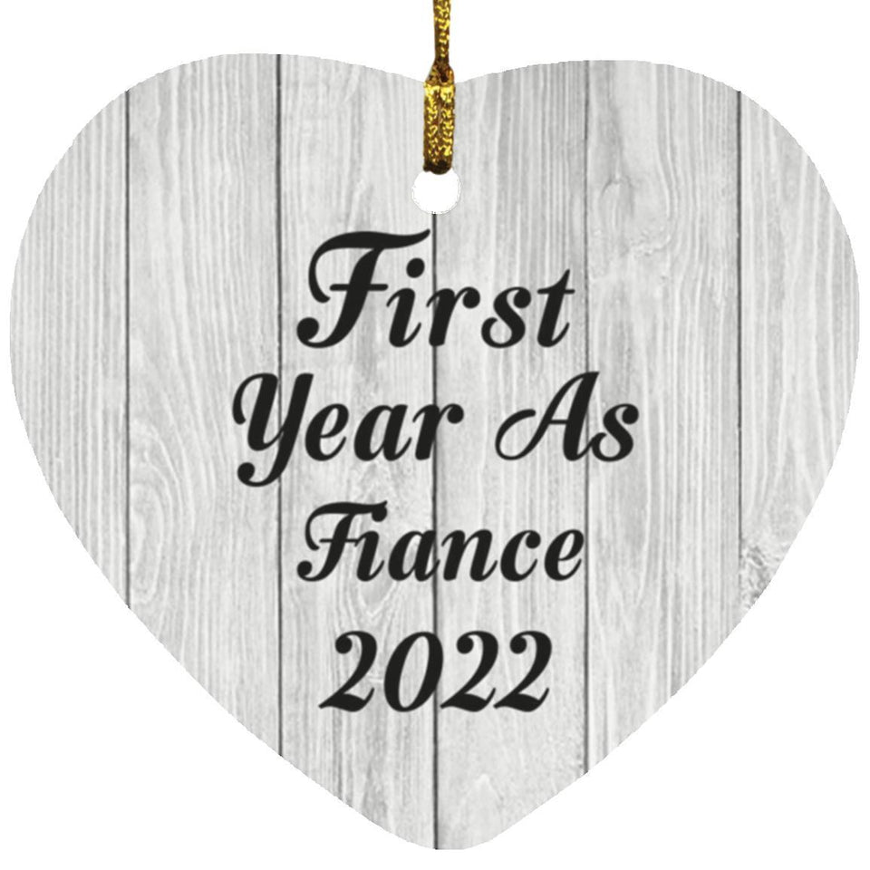 First Year As Fiance 2022 - Heart Ornament F
