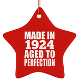 100th Birthday Made In 1924 Aged to Perfection - Star Ornament