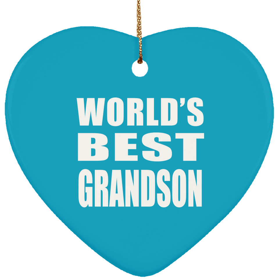 World's Best Grandson - Heart Ornament