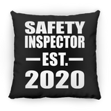 Safety Inspector Established EST. 2020 - Throw Pillow Black