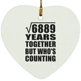 83rd Anniversary Square Root of 6889 Years Who's Counting - Heart Ornament