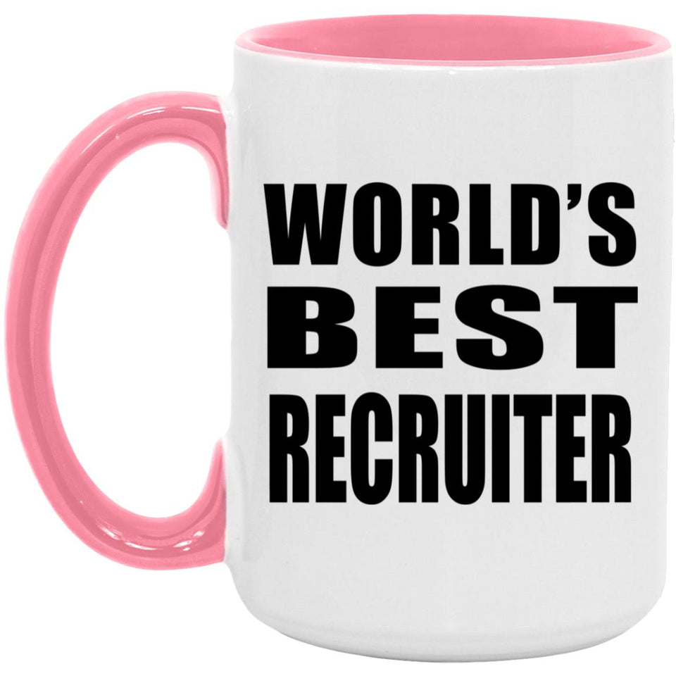 World's Best Recruiter - 15oz Accent Mug Pink