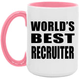 World's Best Recruiter - 15oz Accent Mug Pink