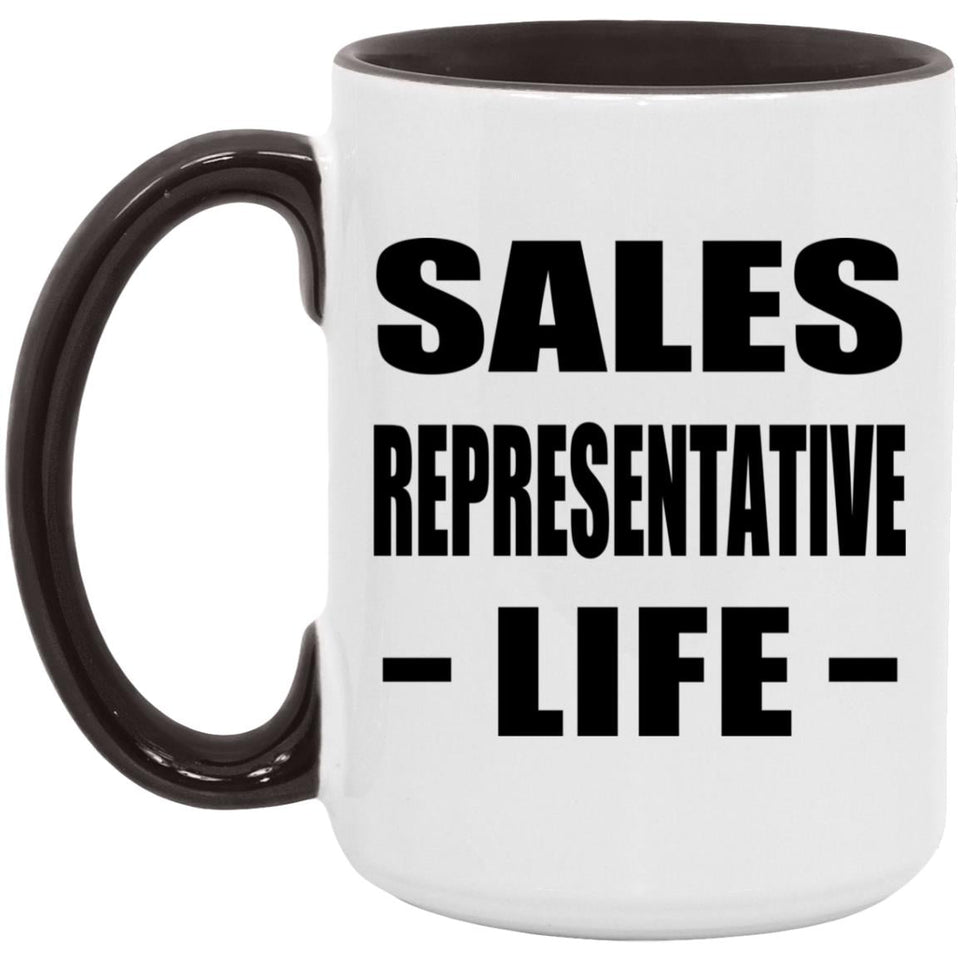 Sales Representative Life - 15oz Accent Mug Black