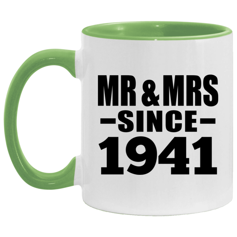 83rd Anniversary Mr & Mrs Since 1941 - 11oz Accent Mug Green