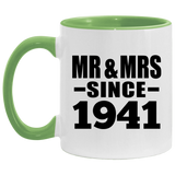 83rd Anniversary Mr & Mrs Since 1941 - 11oz Accent Mug Green