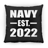 Navy Established EST. 2022 - Throw Pillow Black