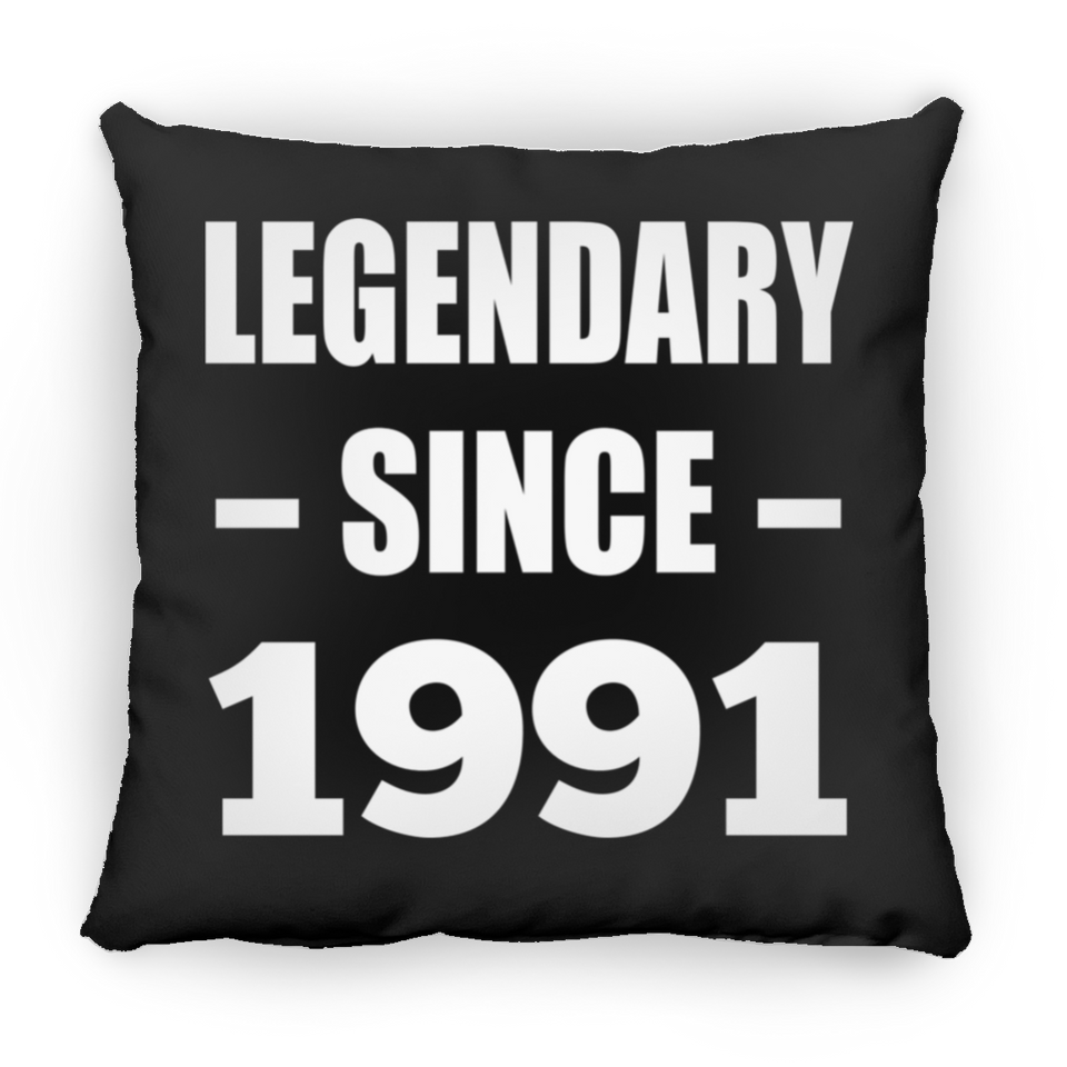 33rd Birthday Legendary Since 1991 - Throw Pillow Black