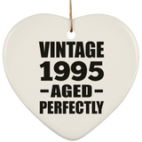 29th Birthday Vintage 1995 Aged Perfectly - Heart Ornament