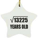 115th Birthday Square Root of 13225 Years Old - Star Ornament
