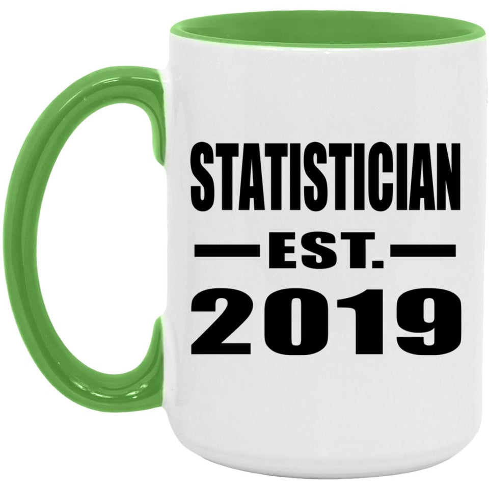 Statistician Established EST. 2019 - 15oz Accent Mug Green
