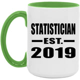 Statistician Established EST. 2019 - 15oz Accent Mug Green