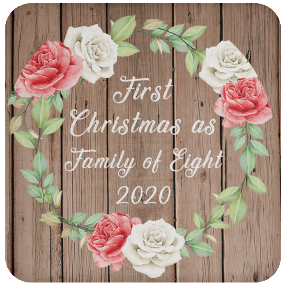 First Christmas As Family Of Eight 2020 - Drink Coaster B